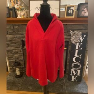 Soft Surroundings Bright Red Shawl Pullover